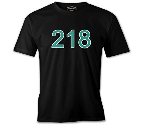 Squid Game-Number 218 Siyah Erkek Tshirt