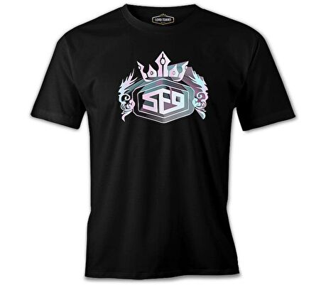 SF9 - Logo Crown Siyah Erkek Tshirt