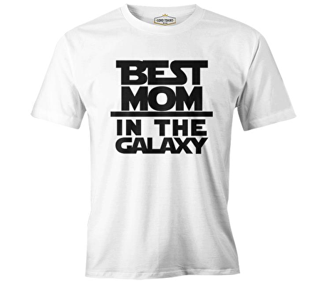 Best Mom in the Galaxy Anneler Günü Beyaz Unisex Tshirt