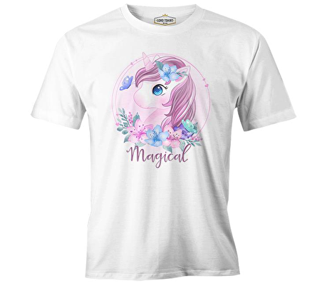 Unicorn Çiçek Anneler Günü Beyaz Unisex Tshirt