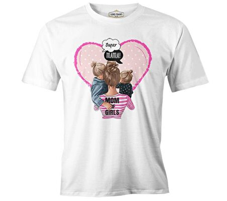 Mom of Girls Anneler Günü Beyaz Unisex Tshirt