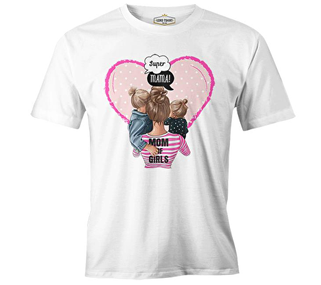 Mom of Girls Anneler Günü Beyaz Unisex Tshirt
