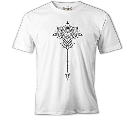 Tattoo - Flower Arrow Beyaz Erkek Tshirt