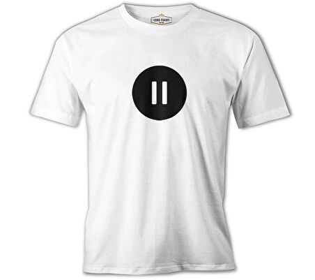 Stop with Circle Beyaz Erkek Tshirt
