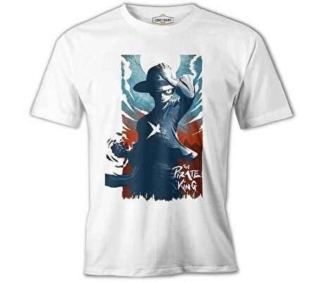 One Piece - The Pirate King Beyaz Erkek Tshirt