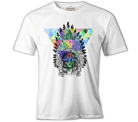 Sitting Cat - Kedi Beyaz Erkek Tshirt