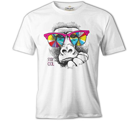Stay Cool - Maymun Beyaz Erkek Tshirt