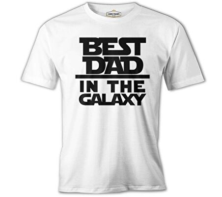 Best Dad in the Galaxy Beyaz Erkek Tshirt
