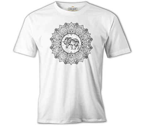 Fil - Mandala Beyaz Erkek Tshirt
