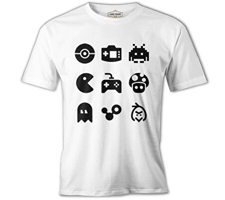 Oyun Logo - 90's Beyaz Erkek Tshirt