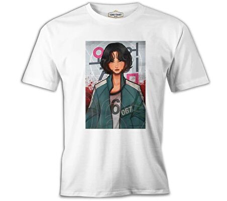 Squid Game - Player 067 Beyaz Erkek Tshirt