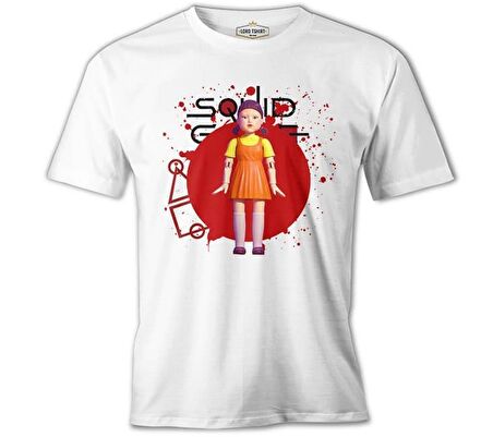 Squid Game - Robot Bebek Beyaz Erkek Tshirt