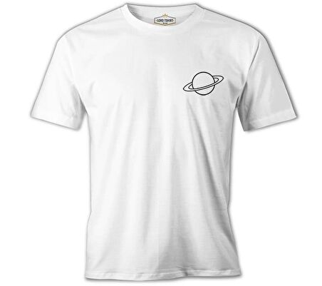 Saturn Logo Beyaz Erkek Tshirt