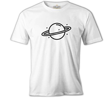 Saturn II Logo Beyaz Erkek Tshirt