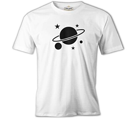 Saturn IV Logo Beyaz Erkek Tshirt