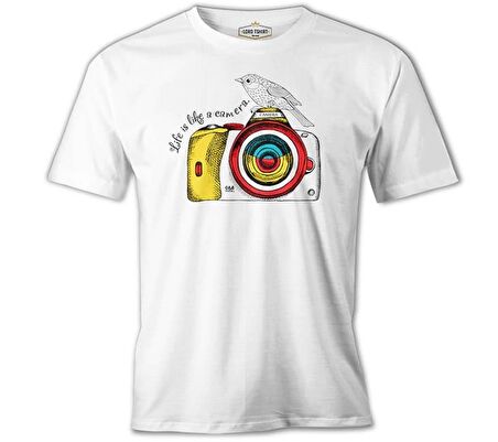 Fotoğraf- Kamera Kuş Beyaz Erkek Tshirt