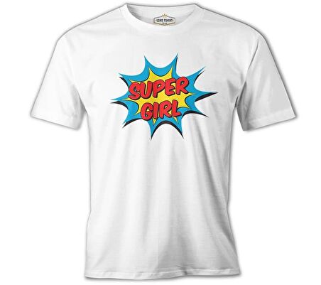 Super Girl Beyaz Erkek Tshirt