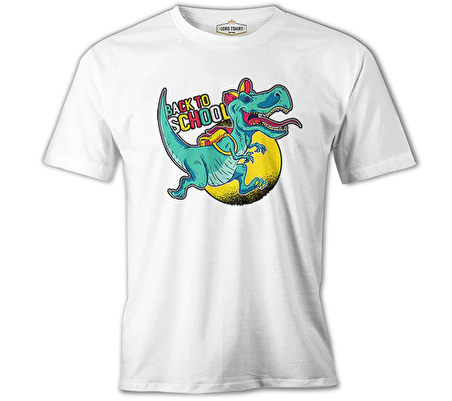 Okula Dönüş - Dinazor Beyaz Erkek Tshirt