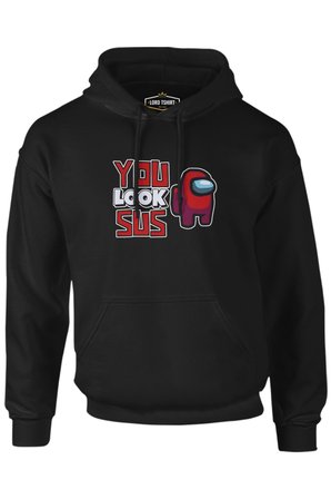 Among Us You Look Sus Siyah Erkek Fermuarsız Kapşonlu