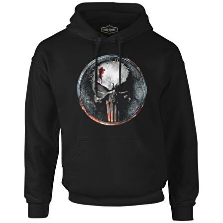 Punisher - Logo Shot Siyah Erkek Fermuarsız Kapşonlu