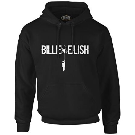 Billie Eilish with Blohsh Siyah Erkek Fermuarsız Kapşonlu