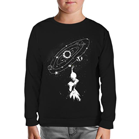 Galaksi Siyah Çocuk Sweatshirt