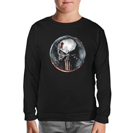 Punisher - Logo Shot Siyah Çocuk Sweatshirt