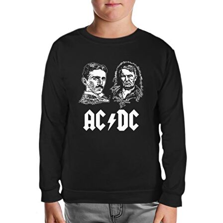 AC Tesla vs. DC Edison Siyah Çocuk Sweatshirt