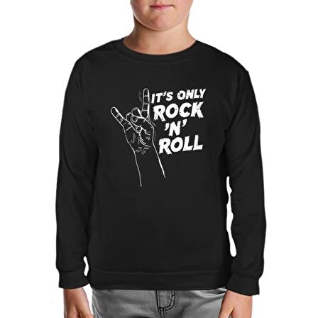 It's Rock N Roll Siyah Çocuk Sweatshirt