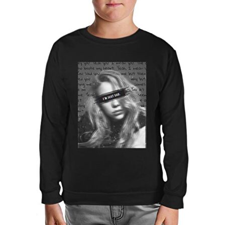 Billie Eilish - I'm just Sad Siyah Çocuk Sweatshirt