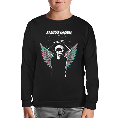 Jujutsu Kaisen - Kanat Siyah Çocuk Sweatshirt