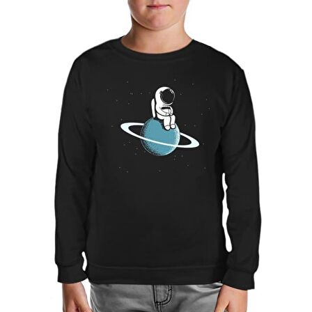On the Saturn Siyah Çocuk Sweatshirt