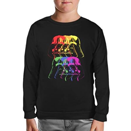 Star Wars - Darth Vader Colors Siyah Çocuk Sweatshirt