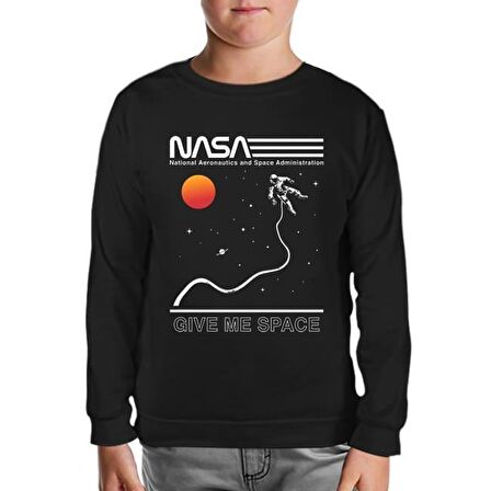 Nasa -Uzay Siyah Çocuk Sweatshirt