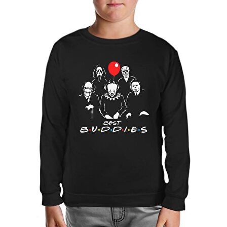 Horror - Best Buddies Siyah Çocuk Sweatshirt