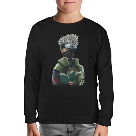 Naruto - Kakashi Siyah Çocuk Sweatshirt