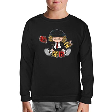 AC DC - AC DC Cubes Siyah Çocuk Sweatshirt