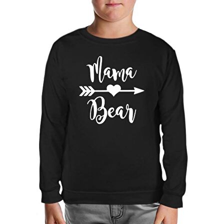 Mama Bear Siyah Çocuk Sweatshirt