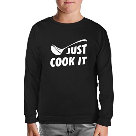 Just Cook It Siyah Çocuk Sweatshirt