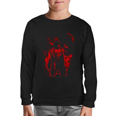 Punisher Red Moon Siyah Çocuk Sweatshirt