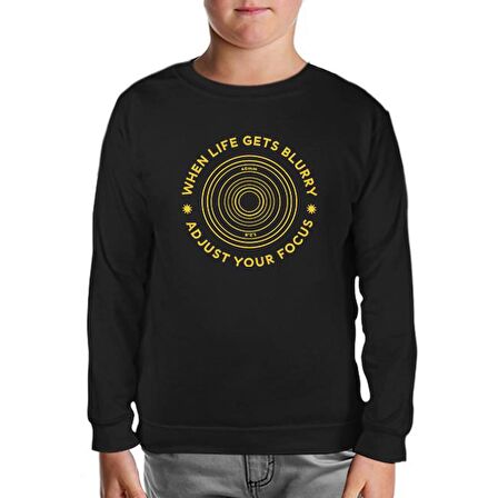 Camera Adjust Focus Siyah Çocuk Sweatshirt