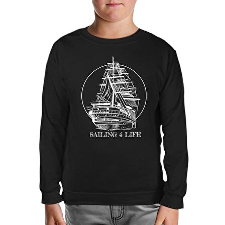 Sailing For Life Siyah Çocuk Sweatshirt