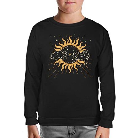 Sun Covered by Clouds Siyah Çocuk Sweatshirt
