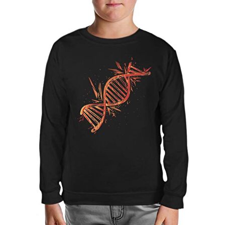 DNA Chain Exploding Siyah Çocuk Sweatshirt