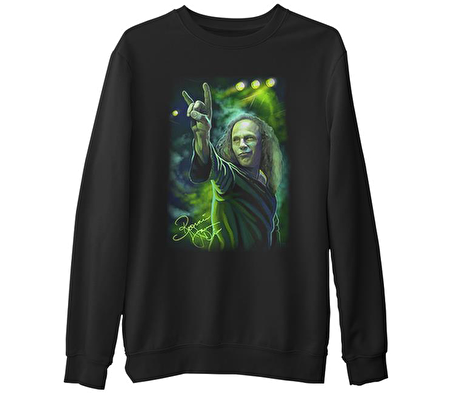 Ronnie James Dio  Siyah Erkek Kalın Sweatshirt