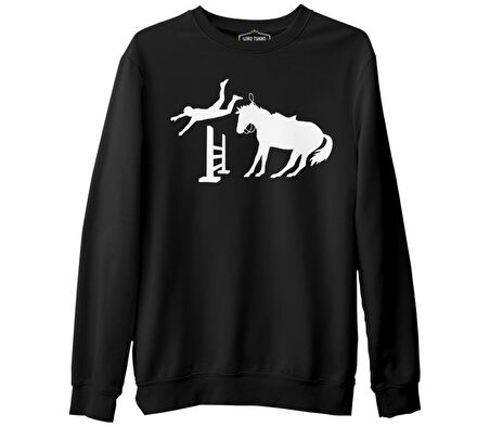 At 12 Siyah Erkek Kalın Sweatshirt