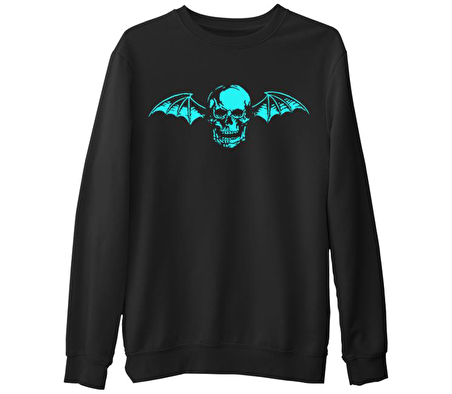 Avenged Sevenfold - Skull Logo  Siyah Erkek Kalın Sweatshirt