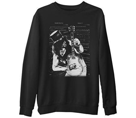 Slash - You're Crazy  Siyah Erkek Kalın Sweatshirt