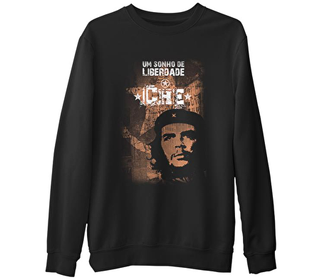 Che Guevara - City  Siyah Erkek Kalın Sweatshirt