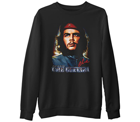Che Guevara - Classic  Siyah Erkek Kalın Sweatshirt